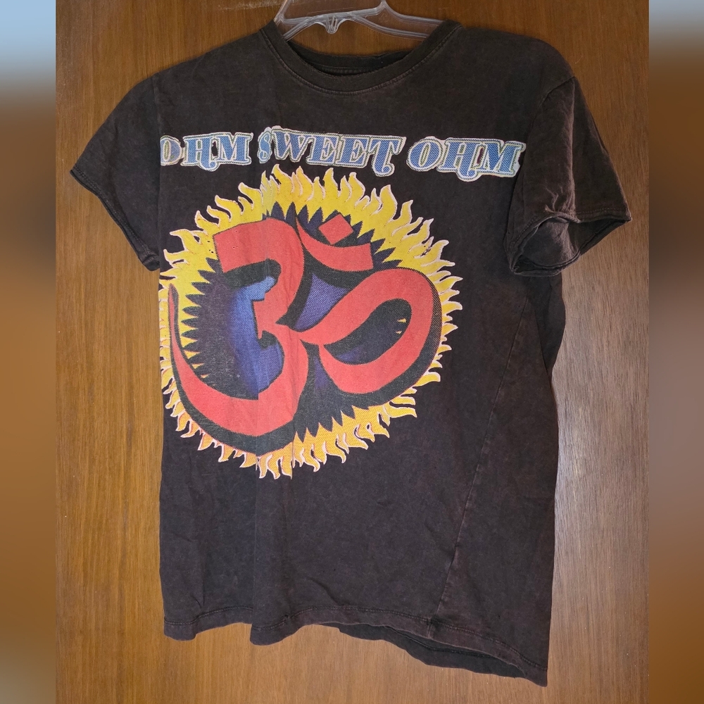 Enlightenment “Ohm Sweet Ohm” Graphic Tee Brown Unisex Large